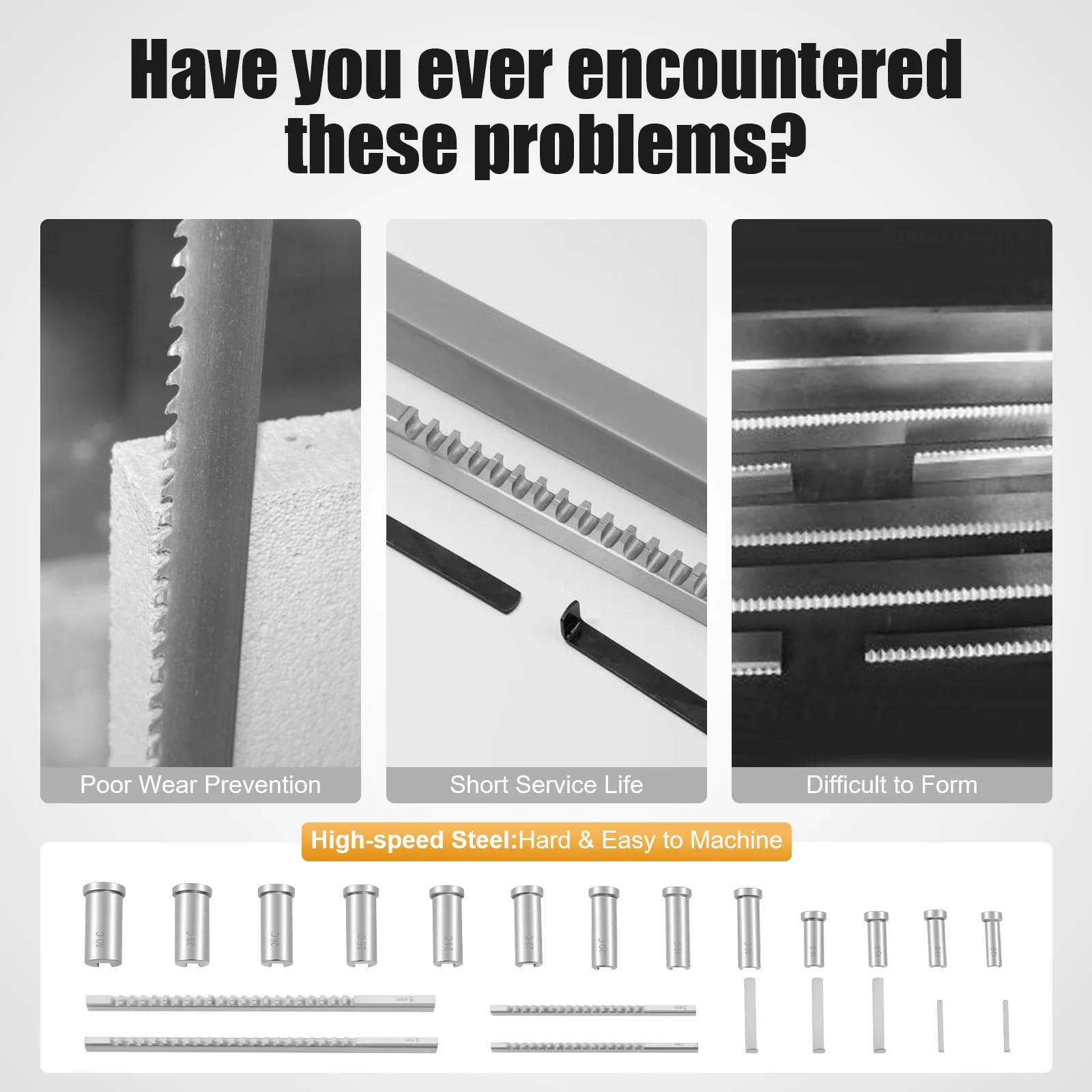 Juego de brocha de chavetero de 22 piezas, juego de brocha de chavetero de acero de alta velocidad en caja equipada con 4 brochas, 5 cuñas y 13 bujes