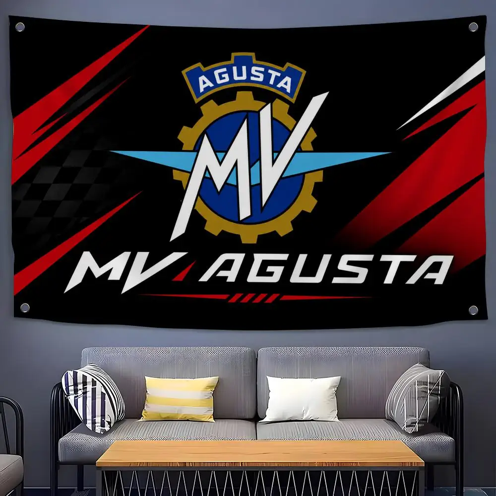 M-MV A-Agusta Flags Flags for Room, Bedroom, Home, Outdoor, Wall Hanging, Concert Print, Art Banner