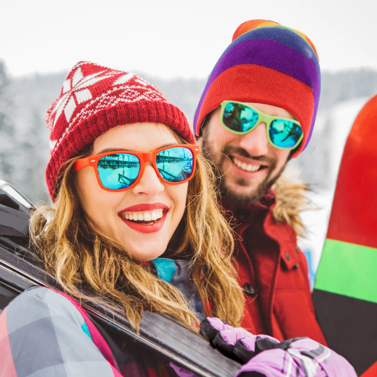 

Fashionalbe Winter Warm Skiing Hat For Women Decorative Beanie Windproof Outdoor Headwear Soft Skin-Friendly Easy Clean