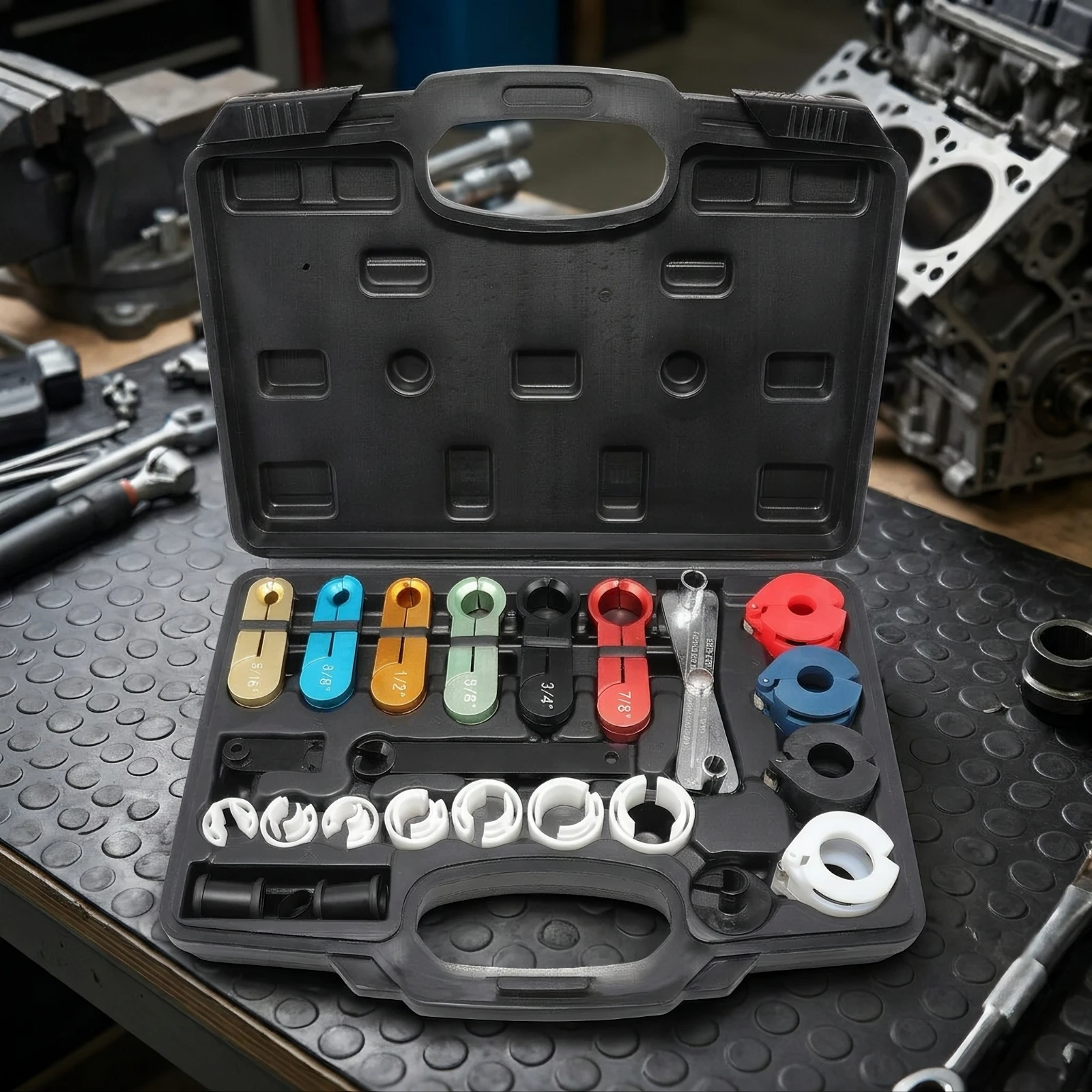 22 Pieces Fuel Line Disconnect Tool Set Multi-Size Quick Disconnect Tool Kit Compact Molded for Mechanics, Auto Repair Shop