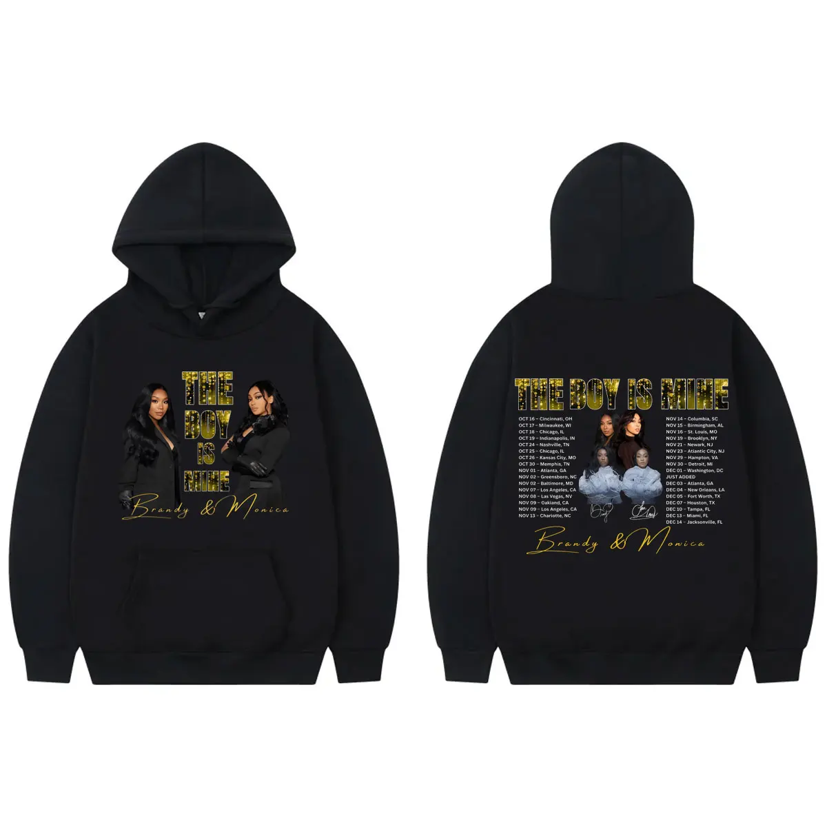 

Singer Brandy & Monica The Boy Is Mine Tour 2025 Double Sided Graphic Hoodie Men's Women's Fashion Vintage Aesthetic Sweatshirts