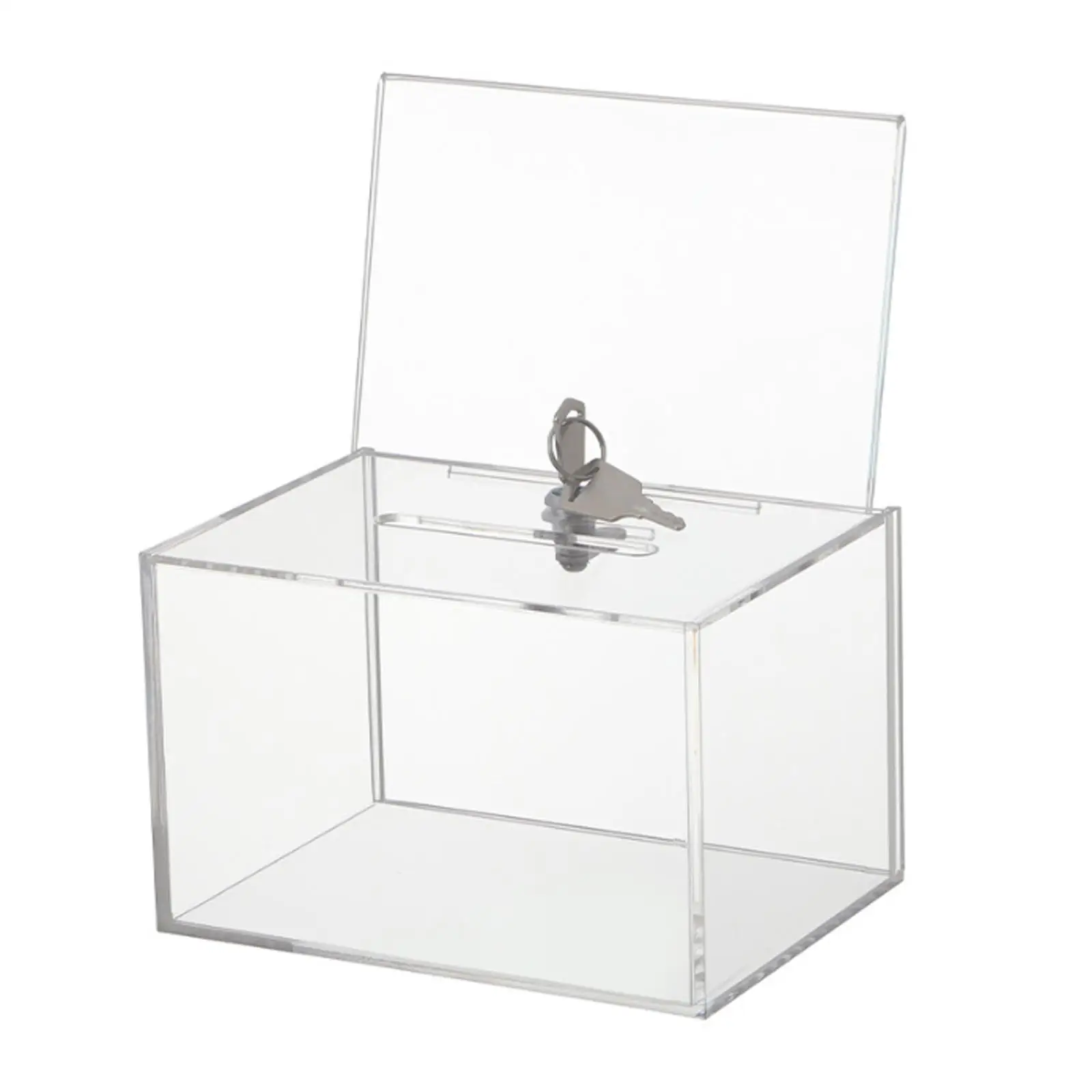 Clear Ballot Box Sign Holder Container Case Suggestion Box Acrylic Donation Box for Fundraising Voting School Bar Charity