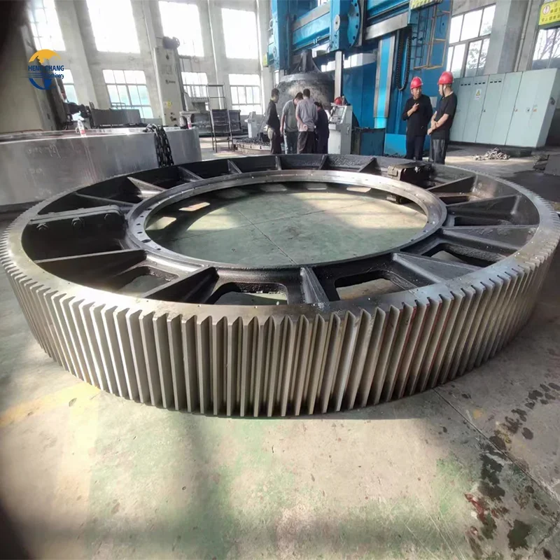 Hot Selling 35crmo Custom Girth Gear Rotary Kiln Parts Large Size Rotating Ring Gear Large Casting Ring Gear