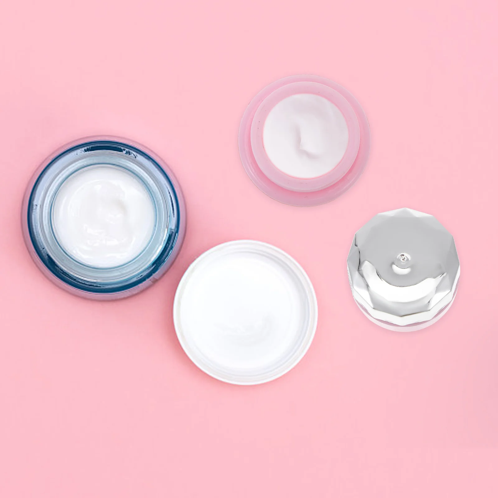 4Pcs Nail Polish Bottles Mini Empty Containers Travel Portable Plastic Jars for Nail Gel Cream Storage