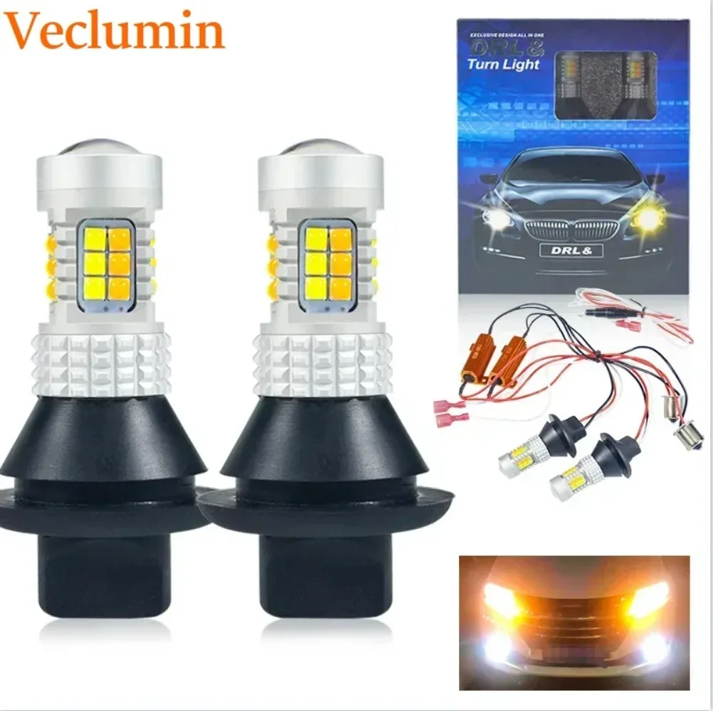 Daytime Running Light with Turn Signal 1156 T20 Py21w 30smd with Decoding Anti-Strobe Cornering Lamp 7440 3156 LED Car Light