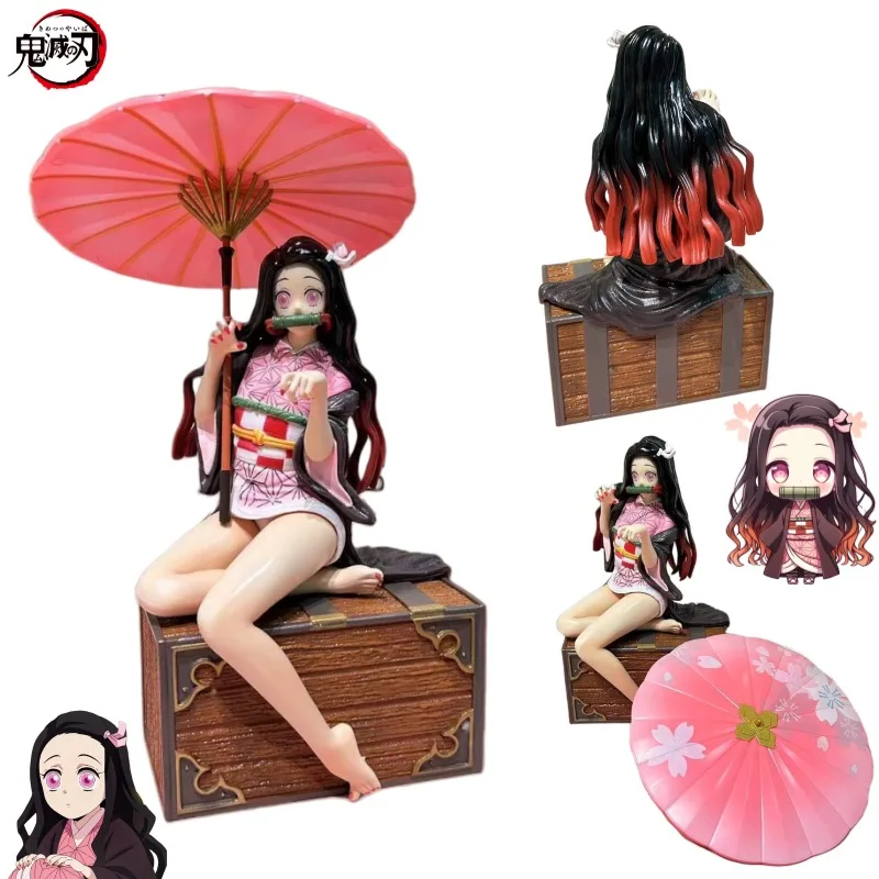 

Demon Slayer Kamado Nezuko anime peripherals creative sitting posture desktop model car case decoration ornaments birthday gifts