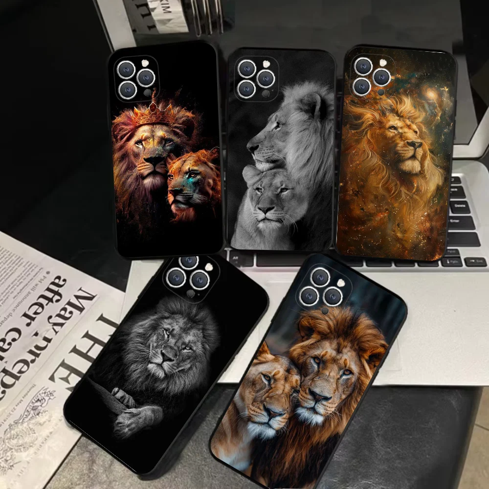 The Lion  Phone Case For iPhone 16,15,14,13,12,11,Pro,X,XS,Max,XR,Plus,Mini Soft Black Cover