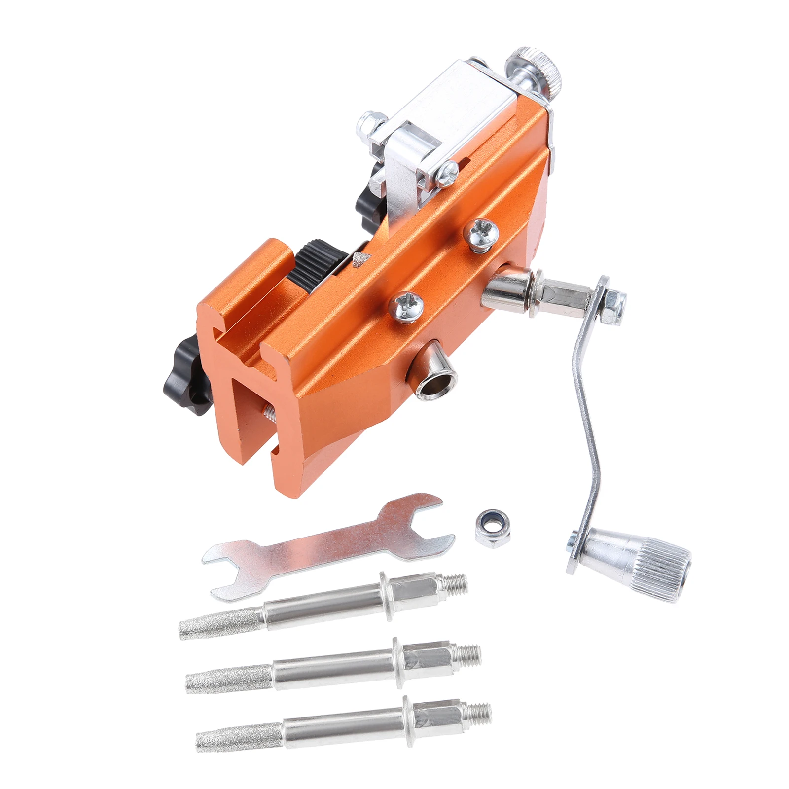 

1 комплект, универсальная точилка для бензопилы, быстрое лезвие, деревообрабатывающая точилка с каменной головкой, портативный ручной инструмент для заточки бензопилы