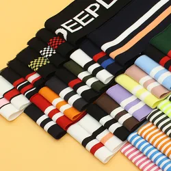 Tessuto per polsini arcobaleno pettinato a costine da mezzo metro elasticizzato a righe per cucire camicia base scollatura a maglia 7,5x85 cm/pz