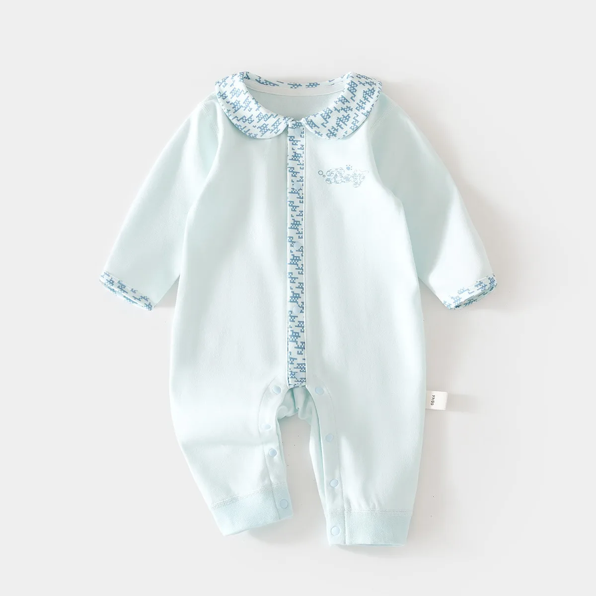 Peter Pan Collar Baby Romper 100% Cotton Soft Breathable Infant Jumpsuit Floral Print Newborn Unisex Onesie Spring Autumn 6-18M