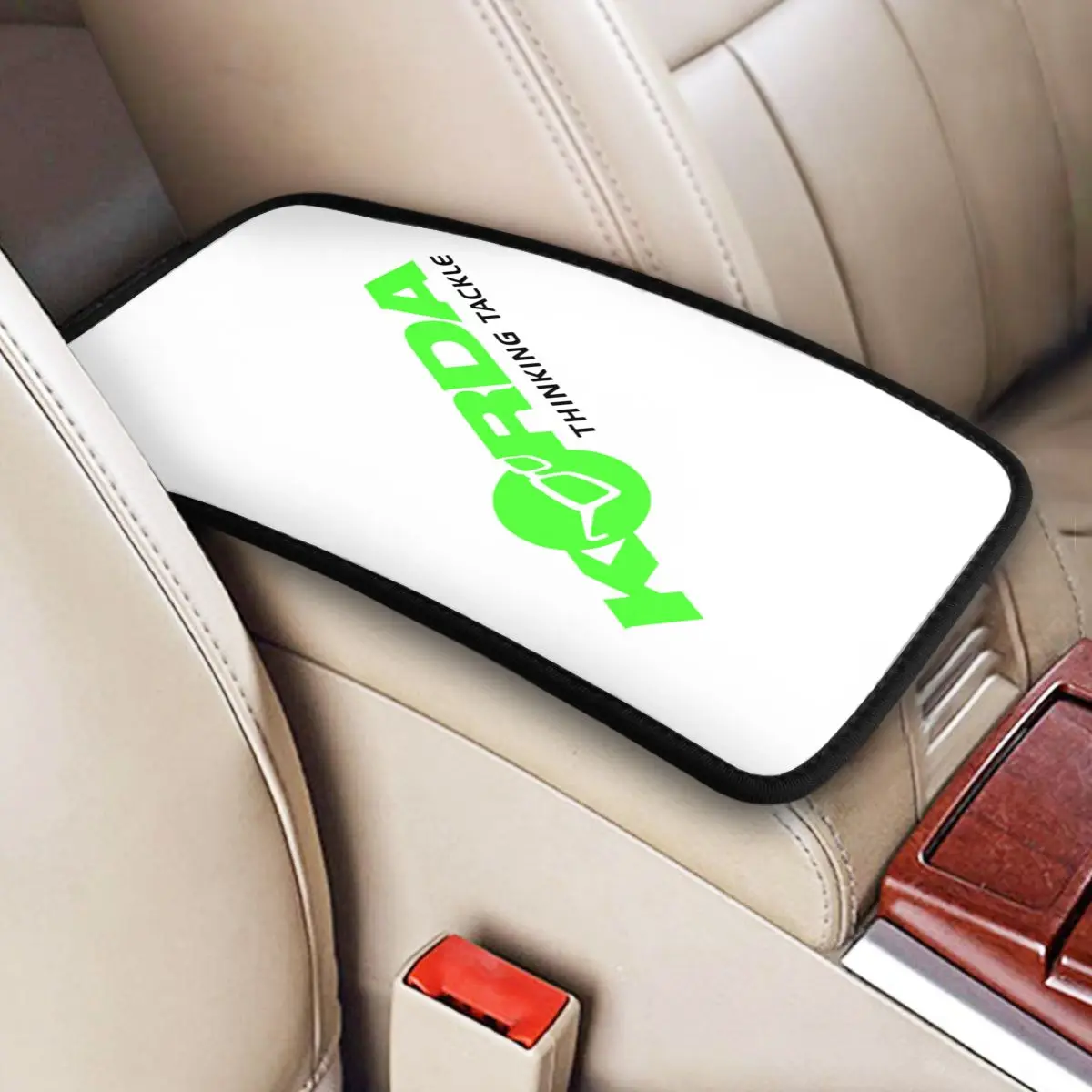 Custom Car Armrest Cover Mat Korda Fishing Print Car Center Console Protective Cover Mat Fish Carp Fisherman Cushion Storage Box