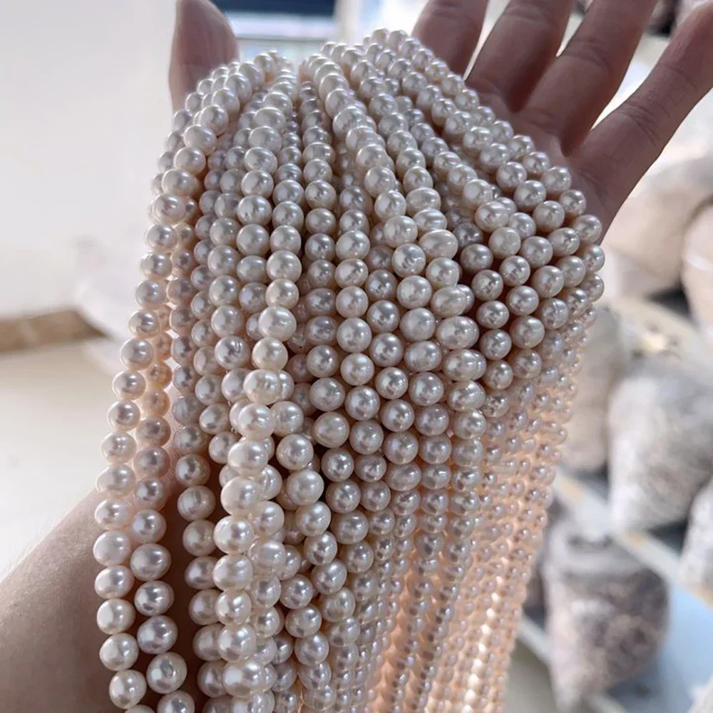 7-8mm AAA Hot Sale New Isolated Round Bead Factory Wholesale Natural Freshwater Pearl Jewelry Make DIY Necklace Bracelet Women