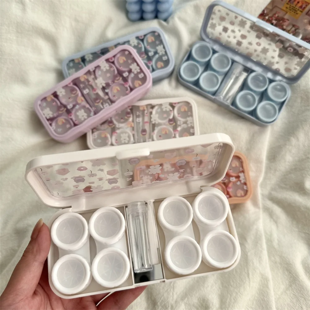 

Eye Contacts Container Colorful Lens Holder With Mirror Cute Lens Storage Box Innovative Contact Lens Case For Party Business