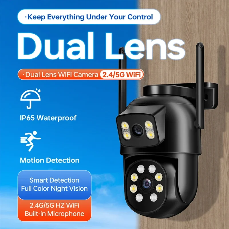 

1920P Full HD Dual Screen PTZ Camera 360° Auto Tracking IP65 Waterproof Two-Way Audio Local Alarm SD/Cloud Storage​