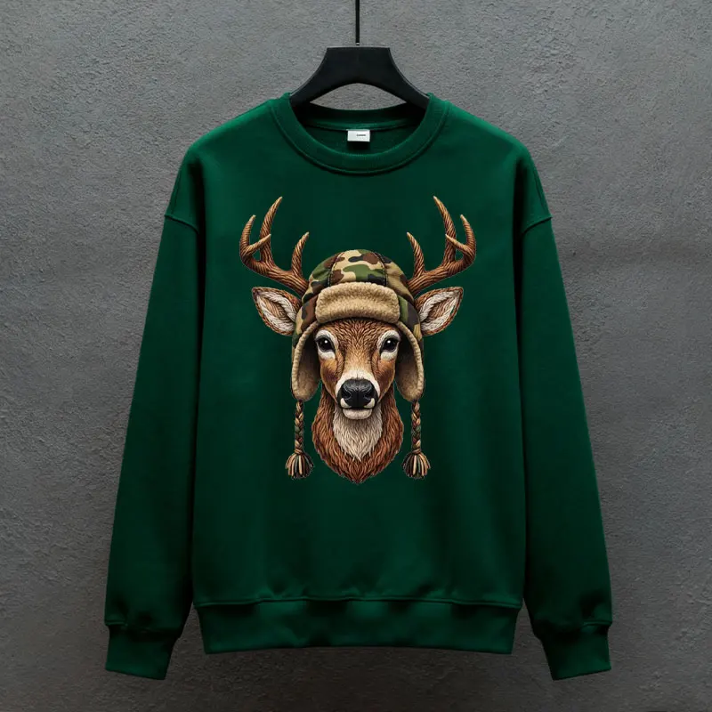 البلوز الذكور وسيدة الغزلان رئيس في قبعة كامو الغزلان الصيد فو الغزل مزلاج هوك العصرية باك قميص الفيروسية عيد الميلاد البلوز #2