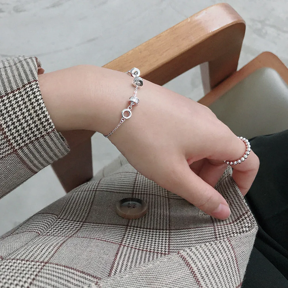 ANDYWEN 2020 925 Sterling Silver Gold Zircon Charm Bracelet Adjustable Women Fashion Fine Jewelry 2021 Wedding Simple Women