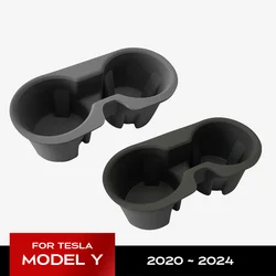 Per Tesla Model Y 2024 Storage Box portabicchieri rotondo per acqua accessori per Console con copertura centrale insapore Non tossico compatibile 2023