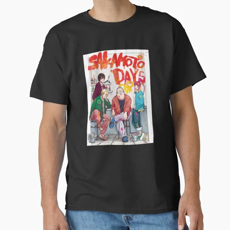 

80s Manga Sakamoto Days Anime t shirt for men Large size Tops S-6XL 100% cotton mens Clothes