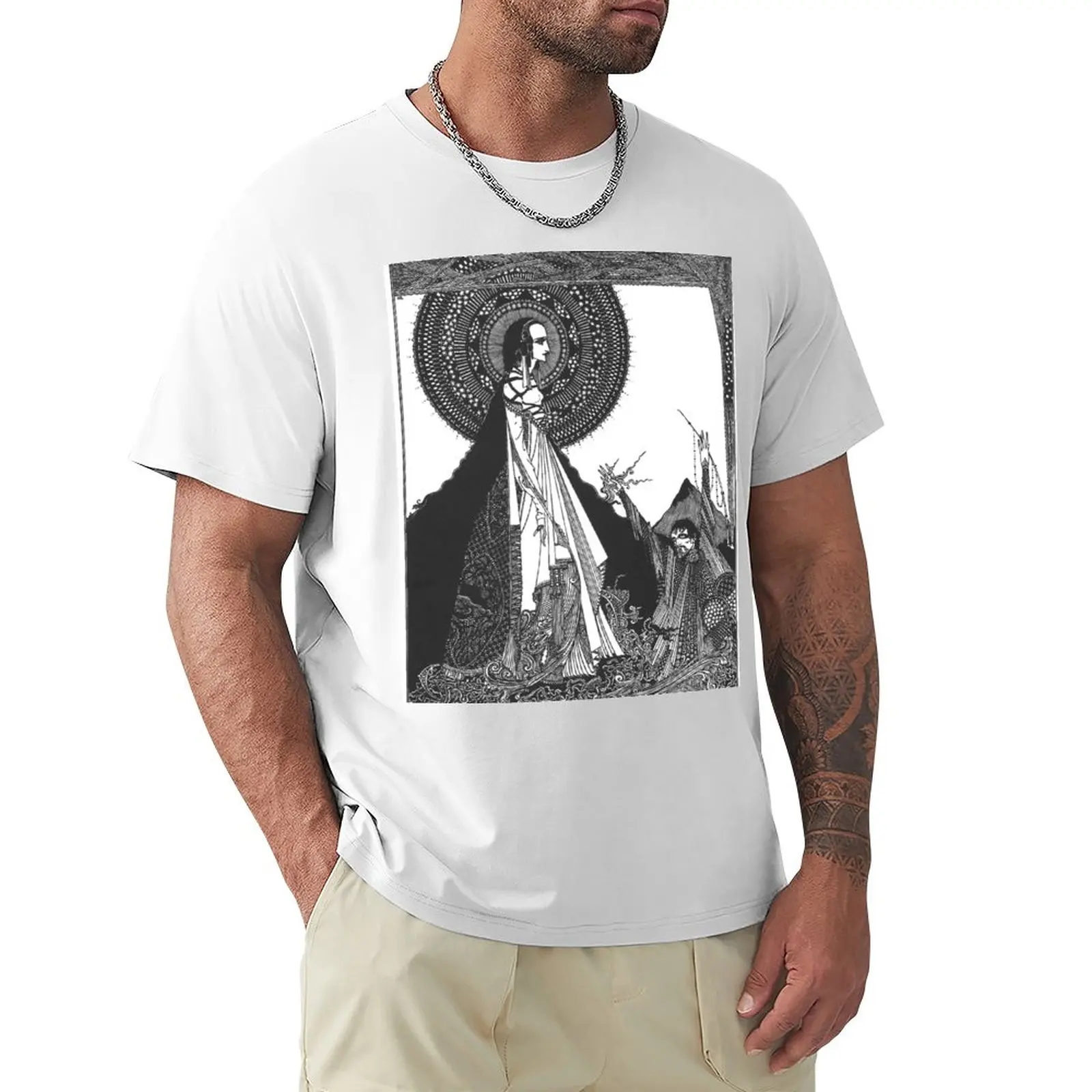 I Would Call Aloud Upon Her Name by Harry Clarke T-Shirt anime clothes customizeds oversizeds Men's clothing