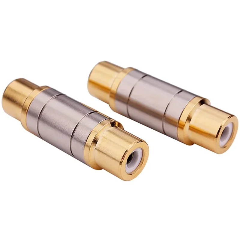 2 STKS RCA Connector Audio Adapter Vrouw-vrouw Converter Microfoon AV Adapters voor Thuis Versterker Luidspreker