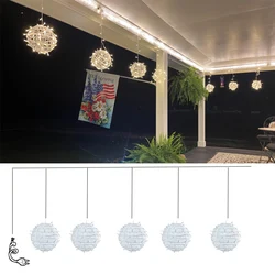 20cm Outdoor Christmas Balls Lights String Hanging 46LED Garden Sphere Tree Lamp Glow Globe Lights for Party Yard Porch Eave
