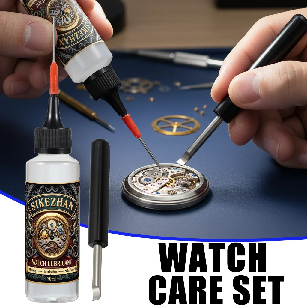 Watch Repair Kit with Lubricant Oil and Case Opener Pry Tool, Precision Movement Lube, Quiet Operation, Anti‑Wear, Home Use