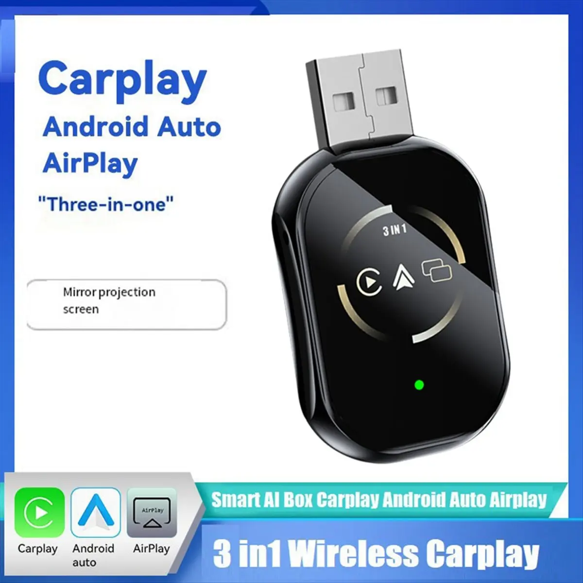 ワイヤレスcarplay、airplayアダプター、android-auto、bluetooth-wifi-usbドングル、有線carplayを無線化するための製品に適合します。
