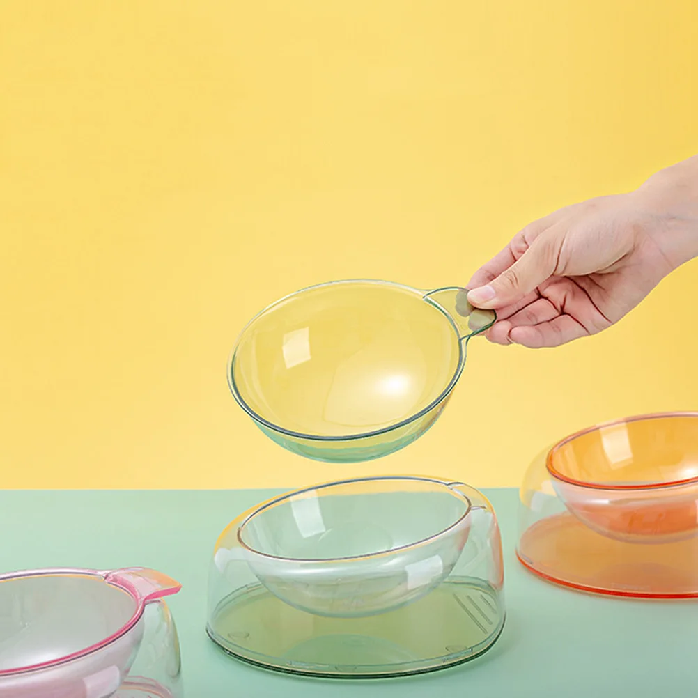 

Plastic High Foot Cat Bowls Design Pet Food Container Dog Neck Guard Bowl Green Storage Thick Nonslip Stable Base Pet
