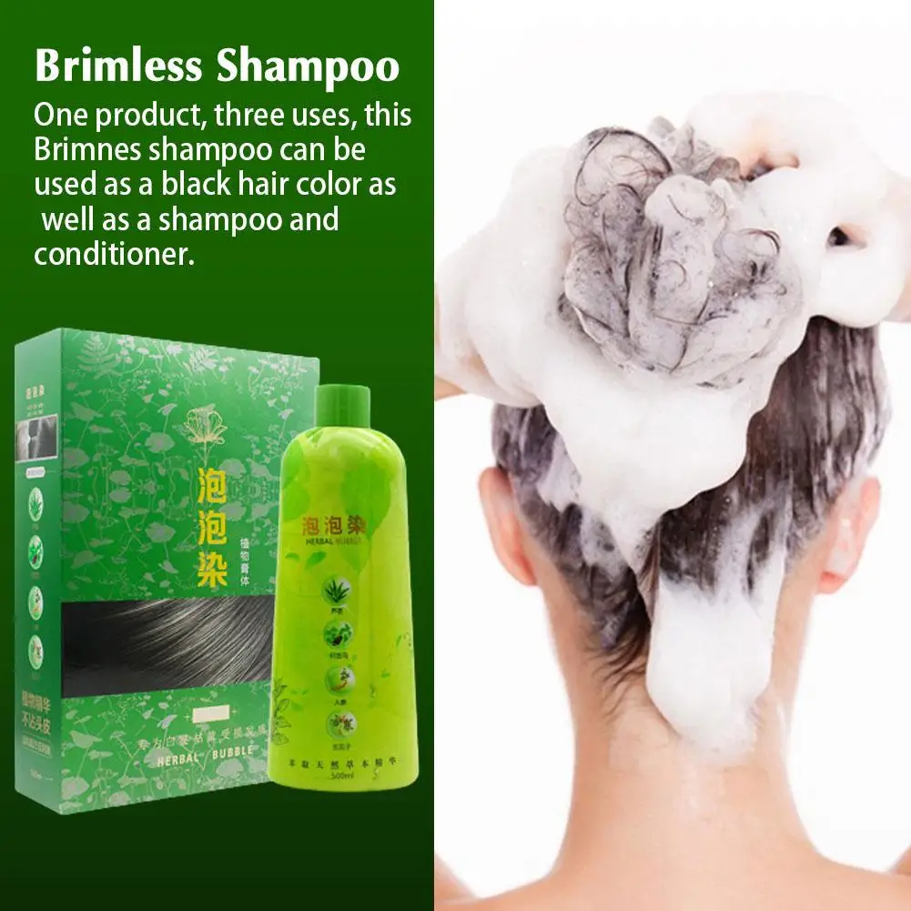 

Hair Dying Black Shampoo Plant Bubble Fast Color Permanent Dye Shampoo White Nourishing Gray Removal Covering Hairs Moistur A0U2