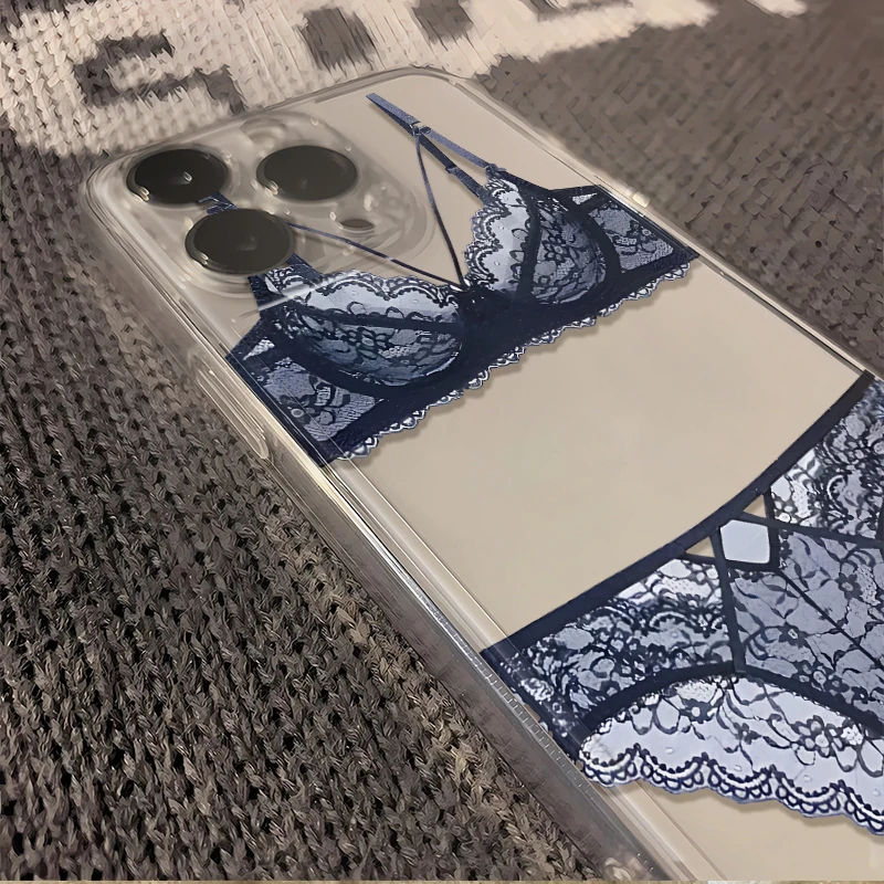 Applicable to 15ProMax mobile phone case, new iphone14 premium sense 13 silicone anti-drop 12 lace underwear 11 art 8plus creati