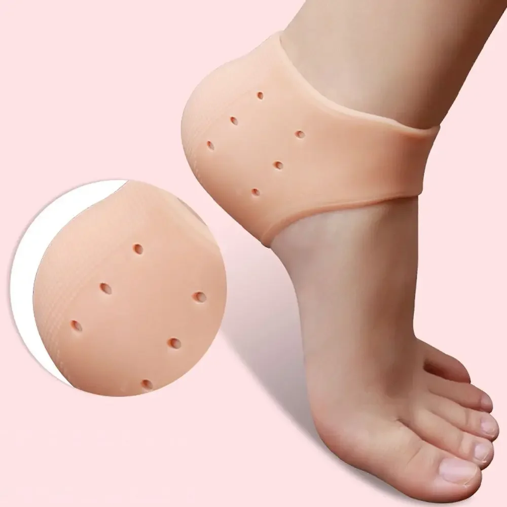 1 Pair Silicone Heel Protection Cover Foot Care Socks Hole Cracked Foot Skincare Moisturizing Gel Protector Socks Foot Care Tool