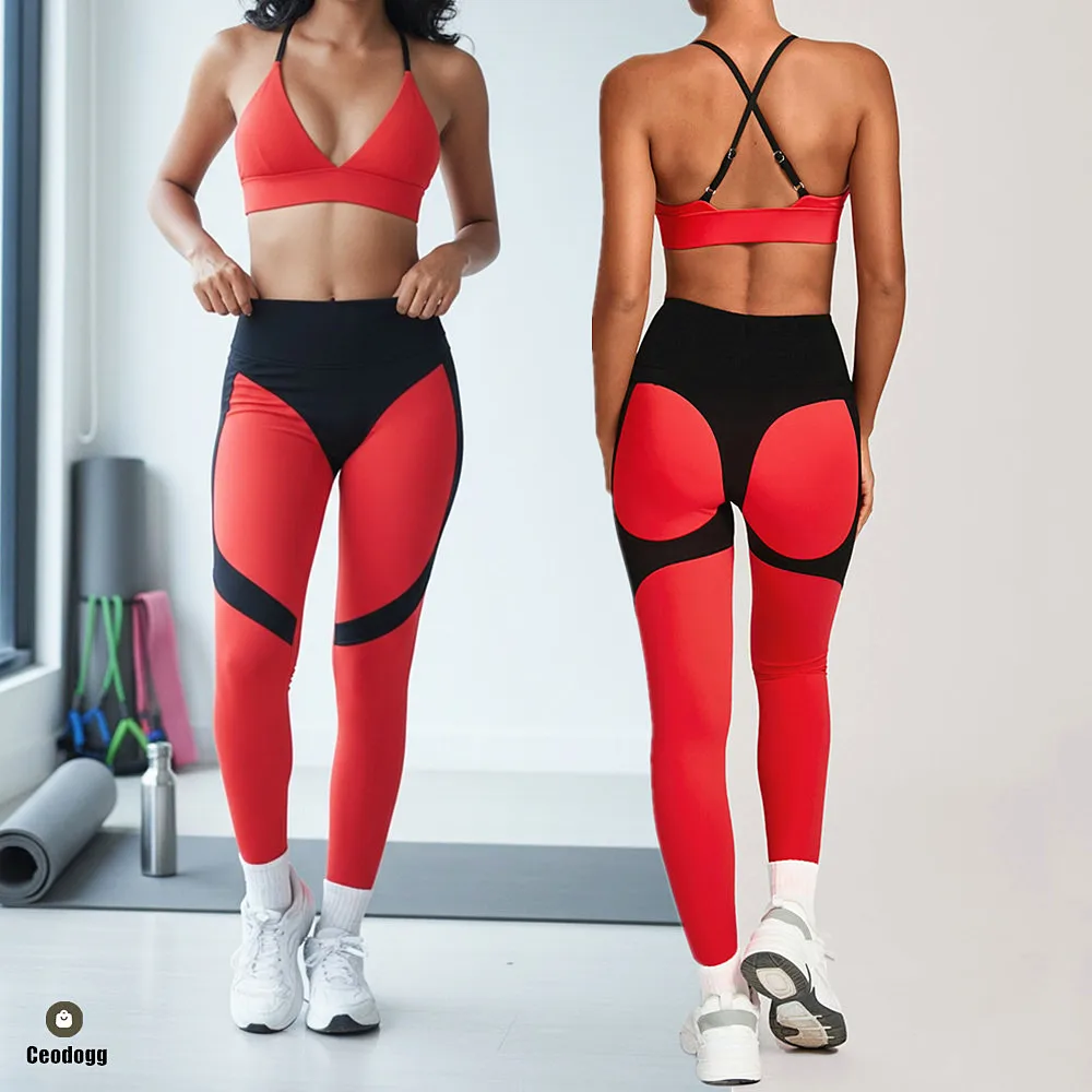 

Pad Yoga Sets Women Adjustable Back Cross Sports Bras High Waist Leggings Gym Clothing Outdoor Running Fitness Suit XP128