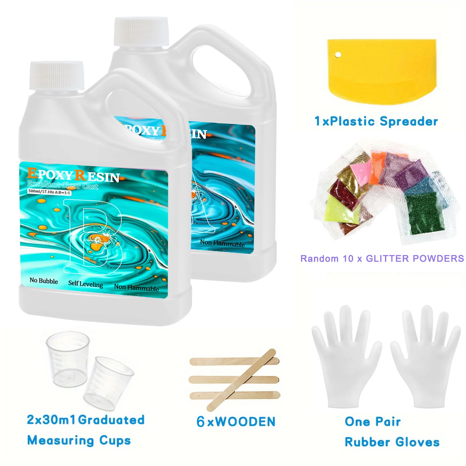 

Wholesale 1:1 Ratio 500ml A+500ml B Resin AB Glue Kit for DIY Jewelry UV/LED Curing No Bubbles High Transparency Craft Supplies