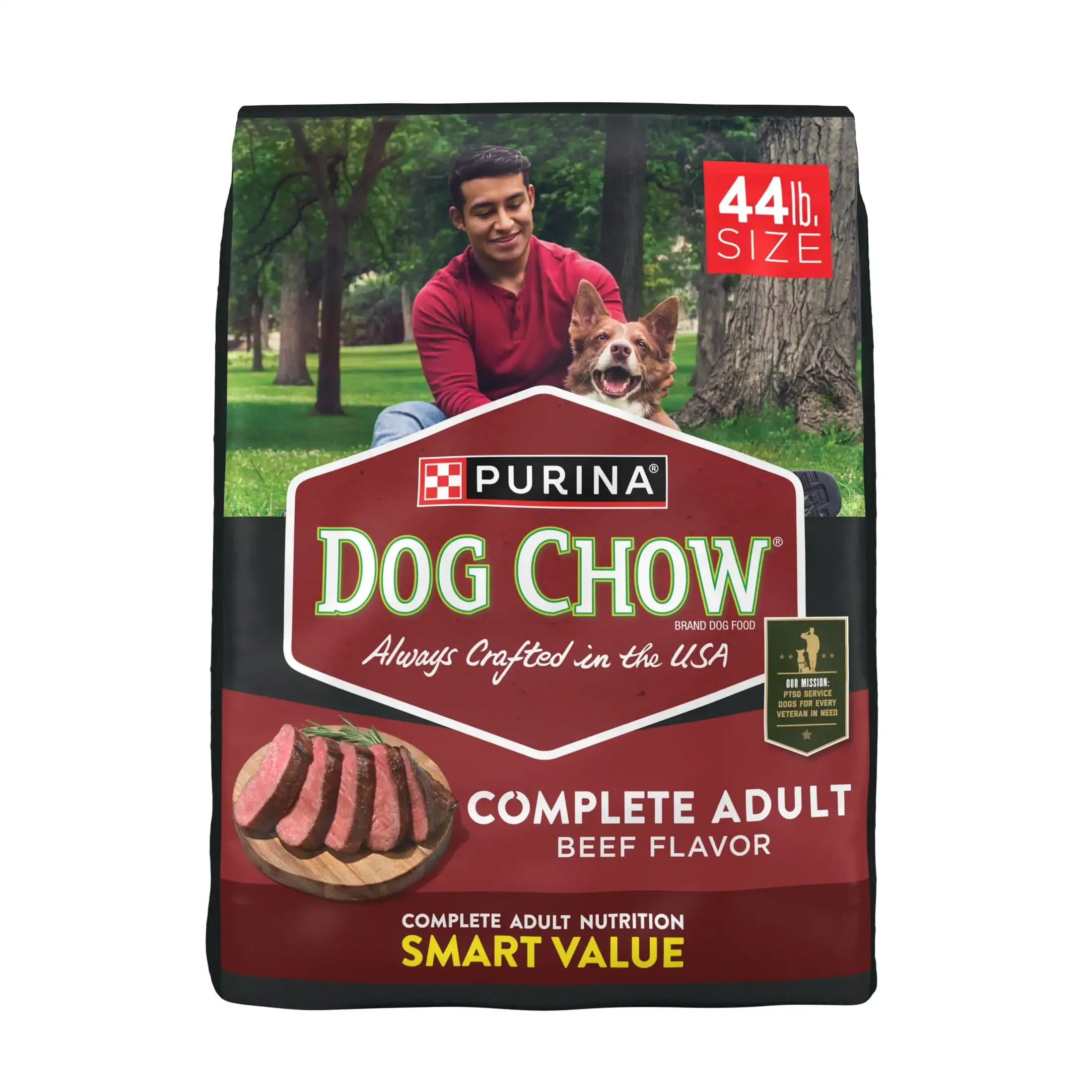 Purina Complete Adult Dry Dog Food Beef Flavor 44 lb Bag for Mature Canines