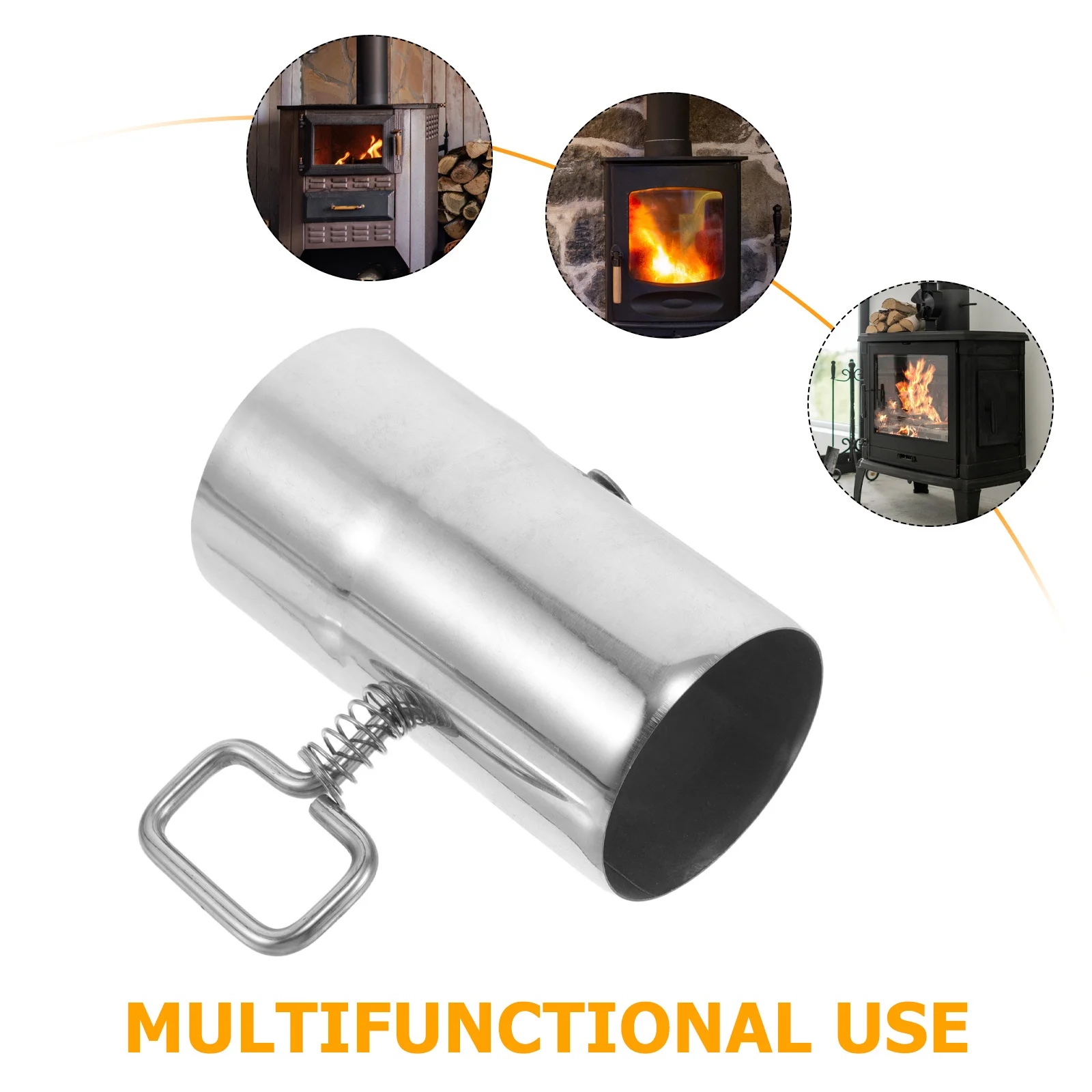 المداخن مدخنة الأنابيب 11 سنتيمتر/4.32In الفولاذ المقاوم للصدأ صمام الهواء للتخييم خيمة موقد الموقد في الهواء الطلق مع التحكم المثبط قابل للتعديل