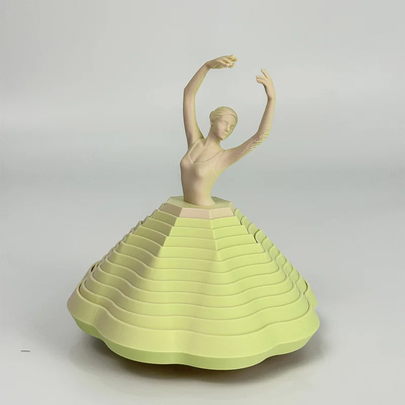 

3D Printed Toy Carrot Tower Spinning Ballet Girl Creative Decompression Dancer Model Ballet Spinning Fidget Collection Gfits