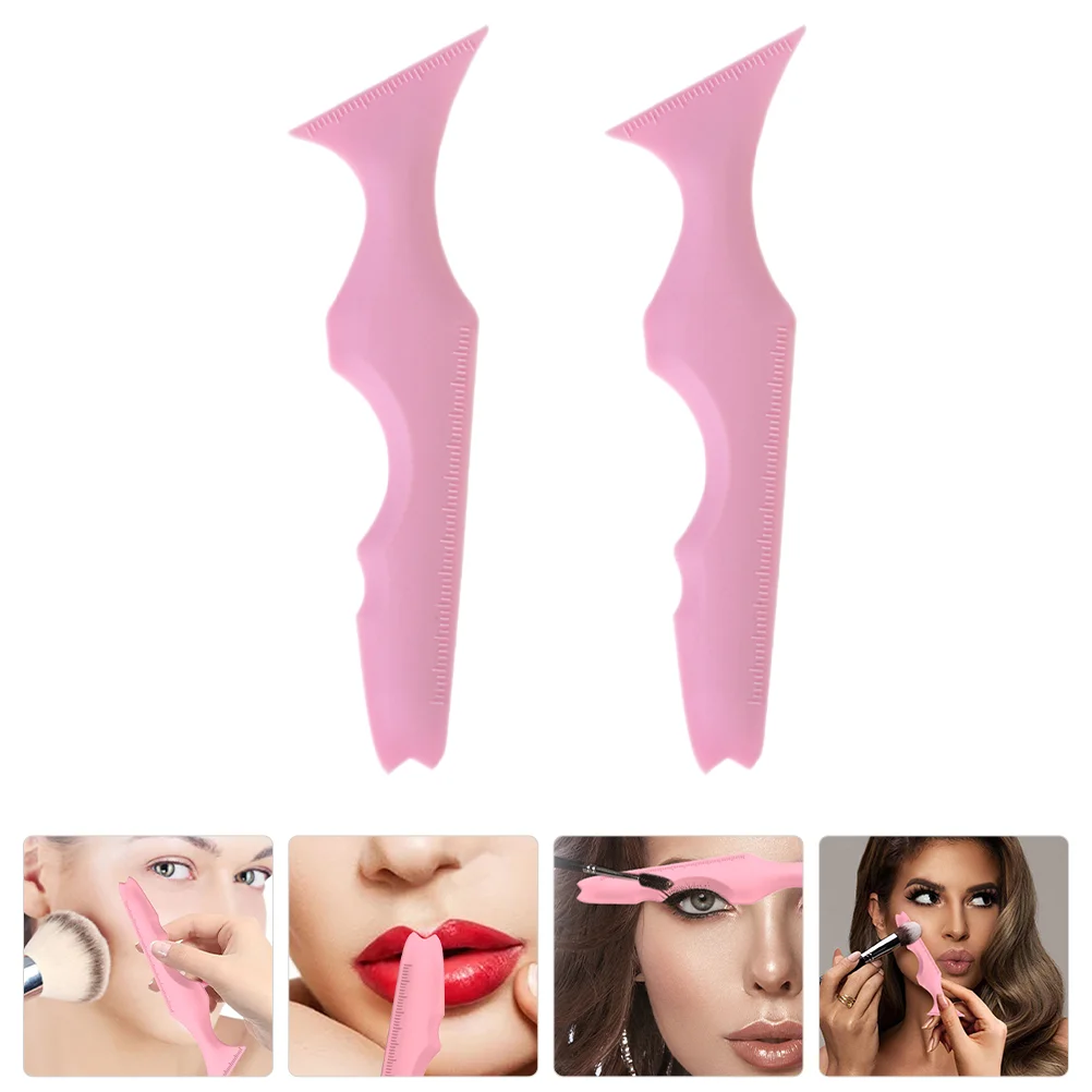 2-teiliges Silikon-Schönheitslineal für Frauen, Eyeliner-Schablonen, Hilfsmittel, Vorlage, Leitfaden, Augenbrauenstift, Lidschatten, Make-up-Werkzeug, abgeschrägte Augenbinde