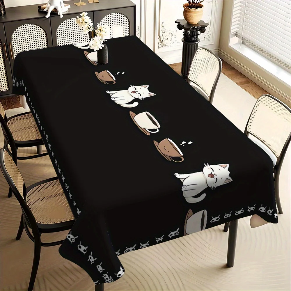 New simple-print rectangular tablecloth with edge-locking technique, decorative fabric for the coffee table in the living room