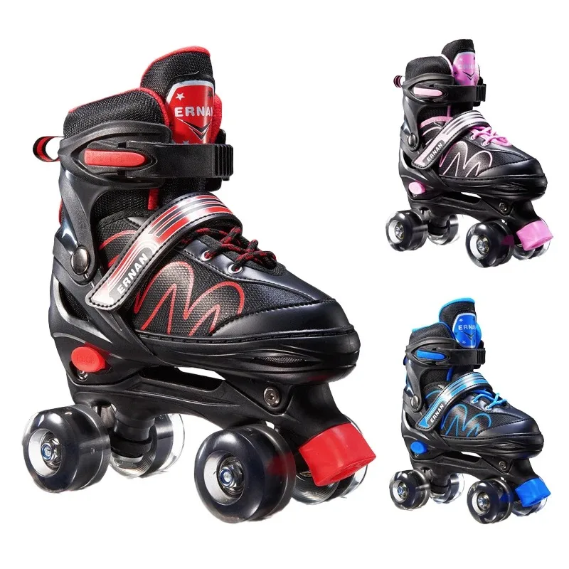 

Adjustable Flashing Inline Skates Full Set for Kids Adults Beginners Boys Girls 4 Wheel Professional Roller Blades Skating Shoes