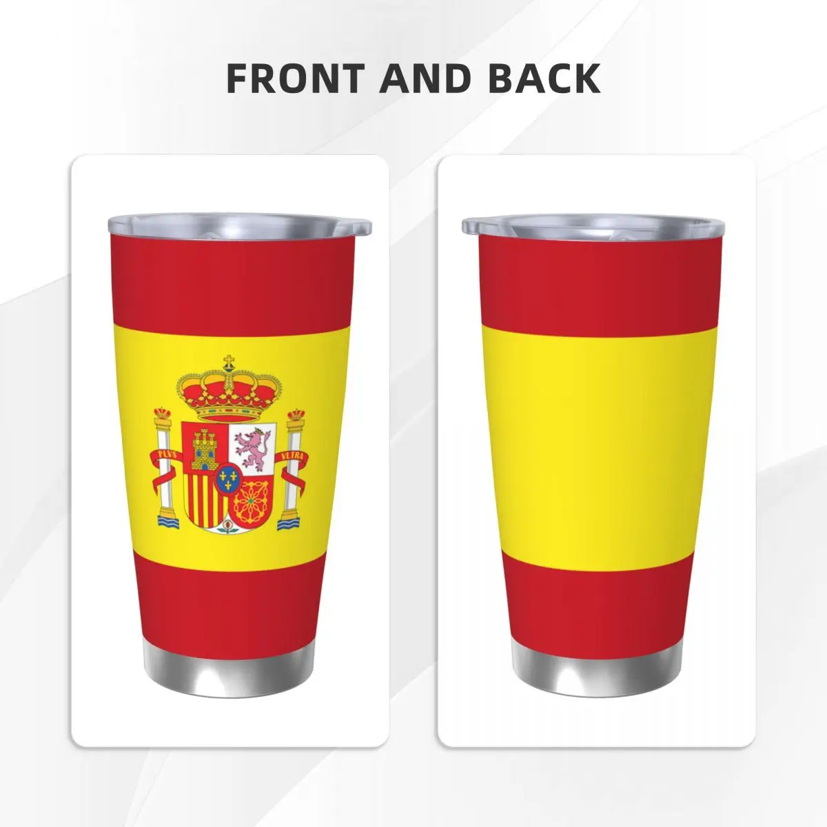 Spain National Insulated Tumbler with Lid No Fade ESP ES Espana Spanish Vacuum Coffee Mugs Outdoor Travel Car Bottle Cup, 20oz