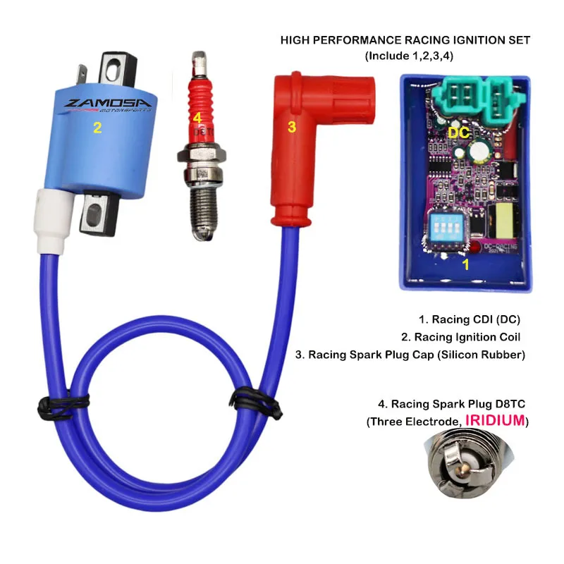 

Гоночная катушка зажигания Cdi гоночная Свеча зажигания для 125 куб. См 150 куб. См 200 куб. См 250 куб. См ATV квадроцикла внедорожника D8TC набор гоночного зажигания постоянного тока