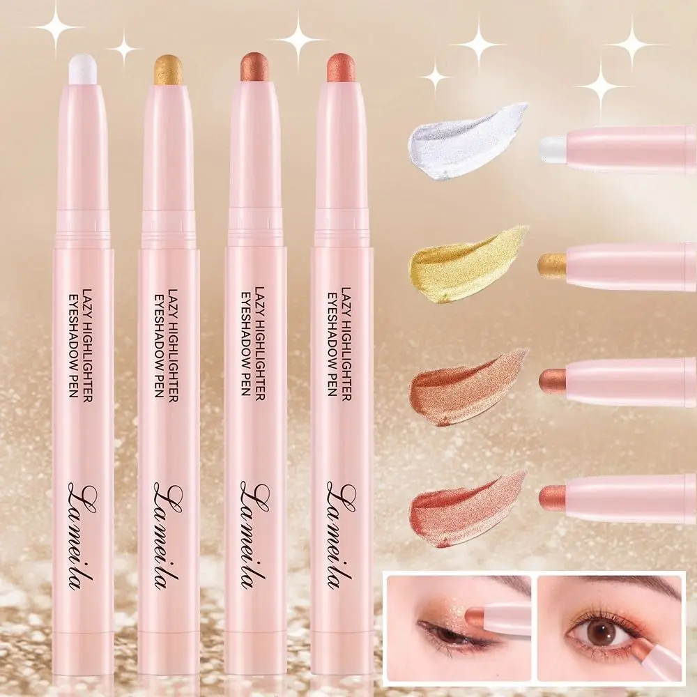 Błyszczący sztyft do powiek z efektem jedwabiu, biały perłowy, wysoki połysk, matowy rozświetlacz do makijażu, kosmetyki.