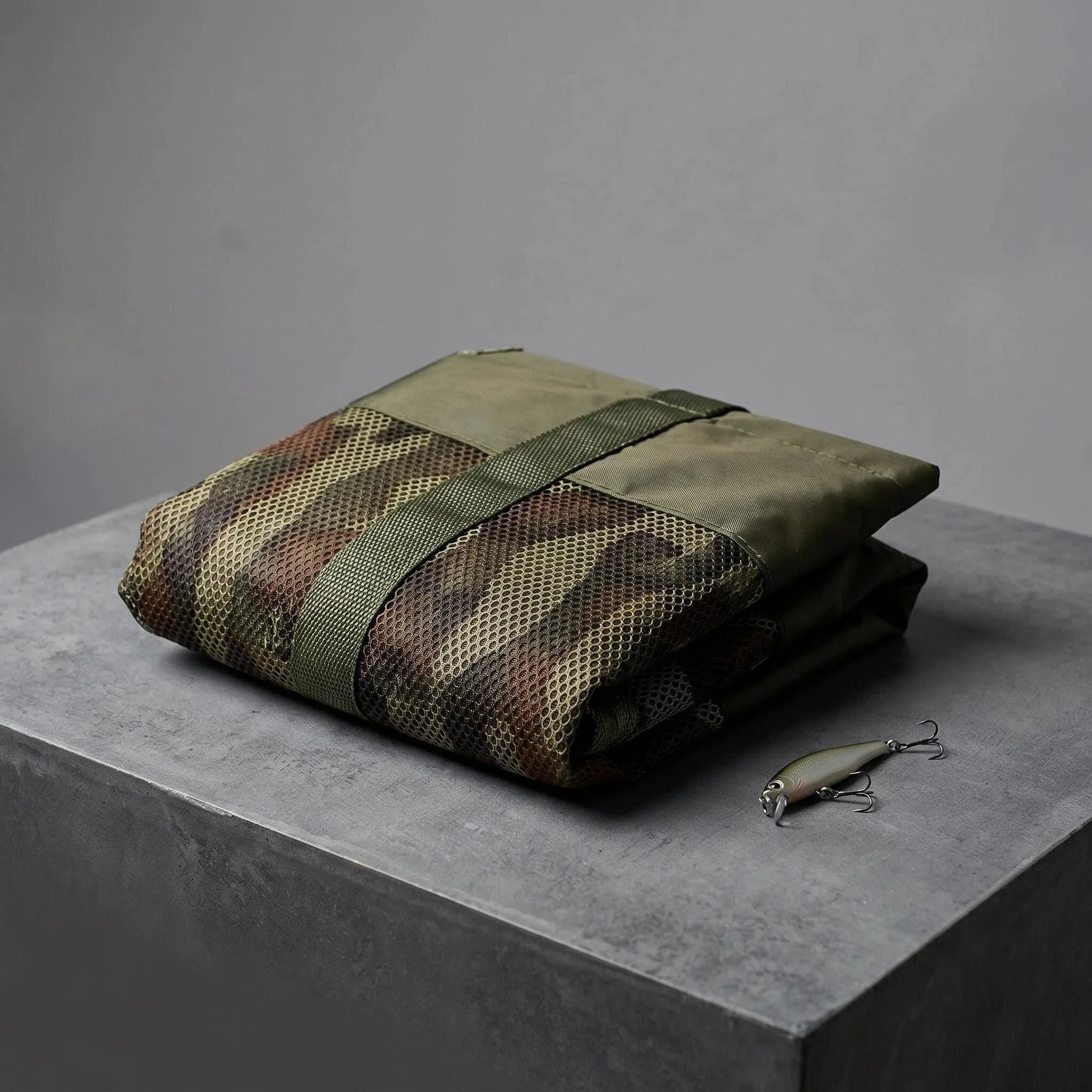 Bolsa de pesaje plegable para carpas con asa y malla camuflaje - imagen 2