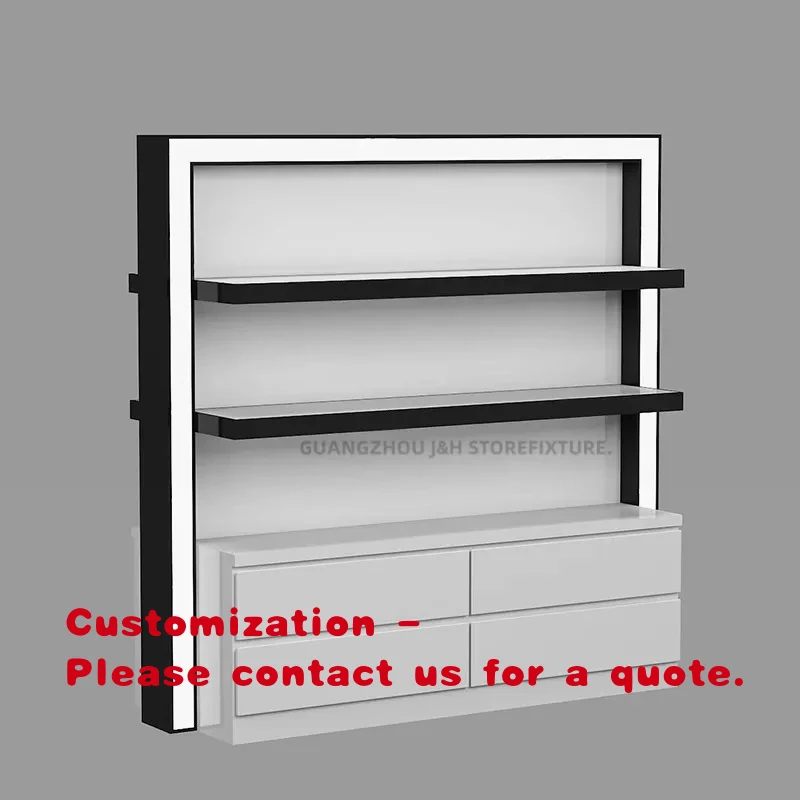 custom.Custom Multi-functional PU Paint Wood Shop Cosmetics Island Ornaments Display Cabinet  Beauty Salon Shelves