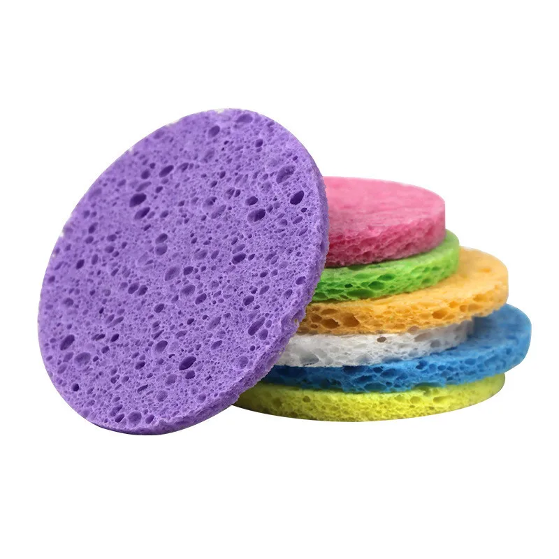 10 قطعة ضغط غسل الوجه نفخة لب الخشب الطبيعي الإسفنج غسل الوجه نفخة رغوة الوجه نفخة التجميل نفخة الوجه التطهير الإسفنج #1