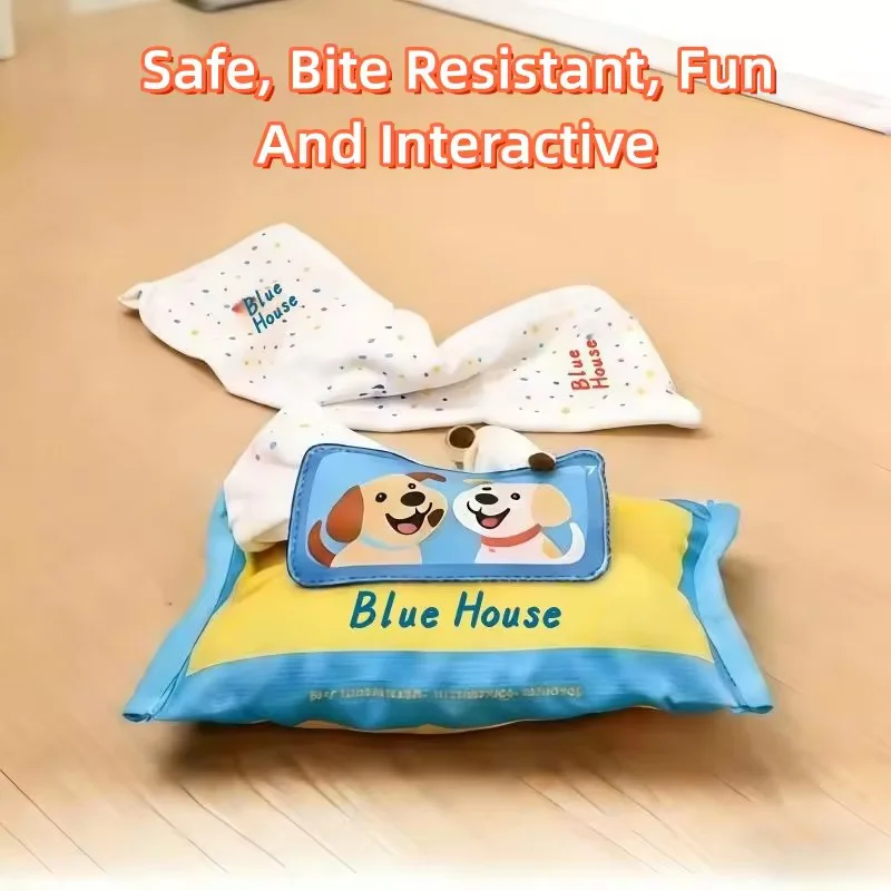 Dog Snuffle Tissue Box Toy Durable Tear Resistant Nose Work Enrichment Puzzle Hide Treats Stress Relief Chew Training Toy