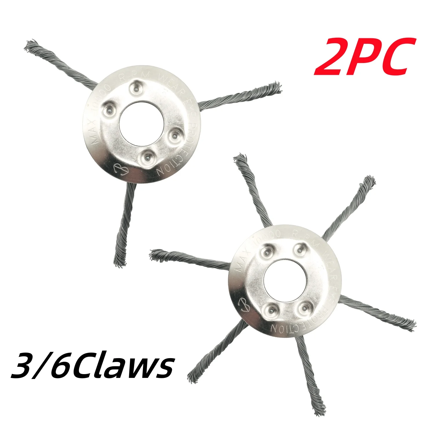 LUSQI 2PC 8/9Inch Steel Wire Wheel Head Grass Trimmer Head Universal Weed Brush Removal Moss Rust Fit Electric Brushcutter