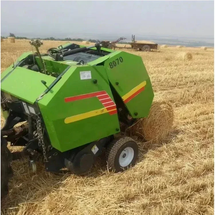 Portable Agriculture Mini Tractor Mounted Hay Pick Up Baler Machine Farm Round Balers For Maize Straw