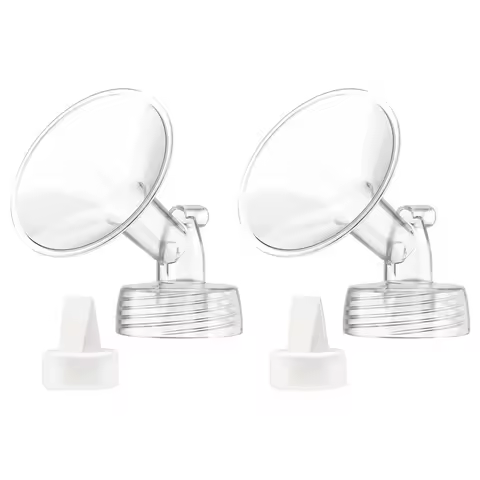 2 Flange and 2 Duckbill Valve Compatible with Spectra S1 S2 9 Plus Pump, Replacement Breast Pump Accessories