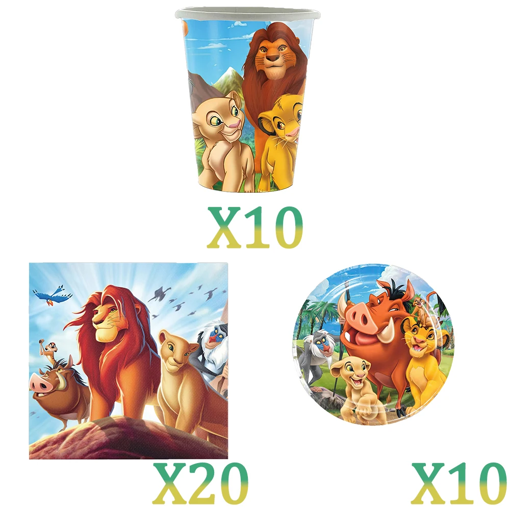 König der Löwen Simba Geburtstagsdekoration Partyzubehör Cartoon-Becher Teller Servietten Tischdecke für Kindergeburtstag Geschenk Babyparty – Detail 6